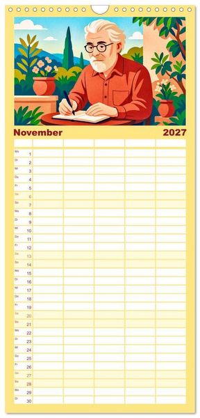 Produktbild: Familienplaner 2027 - Michael Ende mit 5 Spalten (Wandkalender, 21 x 45 cm) CALVENDO