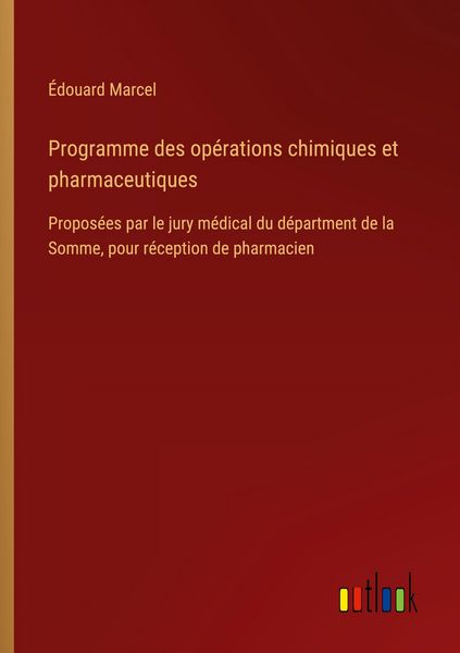 Produktbild: Programme des op&eacute;rations chimiques et pharmaceutiques