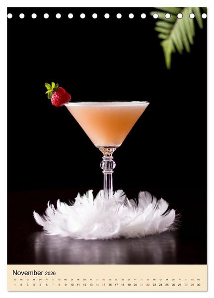 Produktbild: Cocktails mit Blumen und Pflanzen (Tischkalender 2026 DIN A5 hoch), CALVENDO Monatskalender