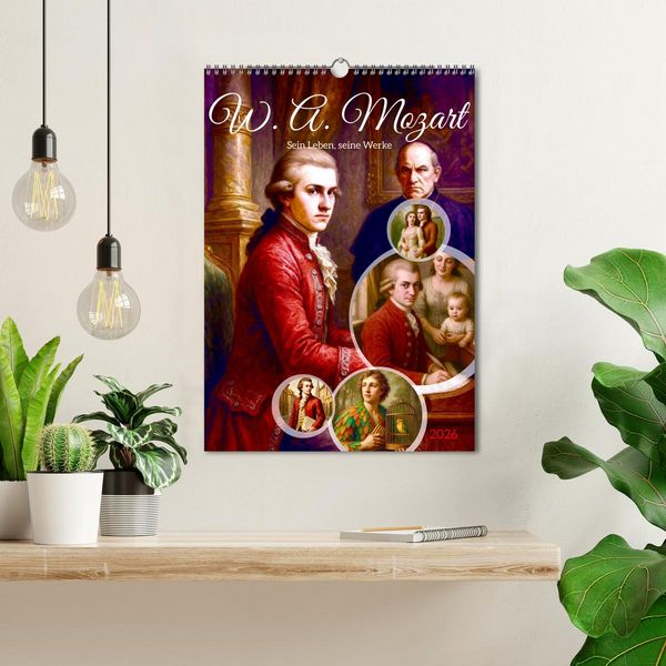 Produktbild: Wolfgang Amadeus Mozart. Sein Leben, seine Werke (Wandkalender 2026 DIN A3 hoch), CALVENDO Monatskalender