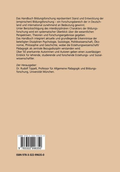 Produktbild: Handbuch Bildungsforschung