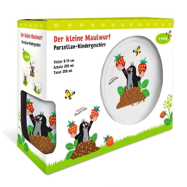 Produktbild: Tr&ouml;tsch Der kleine Maulwurf Geschirrset Erdbeere Porzellan