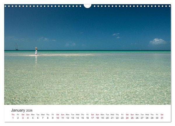 Produktbild: Caribbean beaches and the shades of blue (Wall Calendar 2026 DIN A3 landscape), CALVENDO 12 Month Wall Calendar