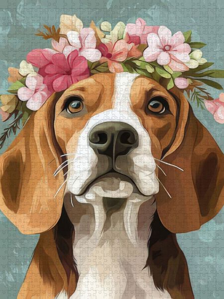 Produktbild: CALVENDO Puzzle Pfoten im Blumenmeer | 1000 Teile Lege-Gr&ouml;&szlig;e 64x48cm Foto-Puzzle f&uuml;r gl&uuml;ckliche Stunden