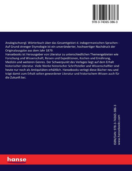 Analogischvergl. Wörterbuch über das Gesamtgebiet d. indogermanischen Sprachen