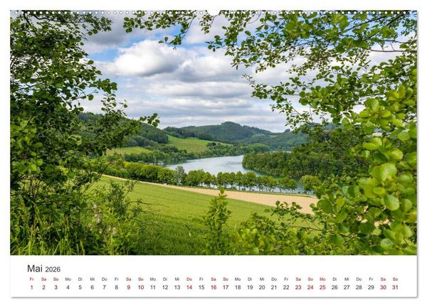 Produktbild: Sauerland - hier muss man mal gewesen sein (hochwertiger Premium Wandkalender 2026 DIN A2 quer), Kunstdruck in Hochglanz
