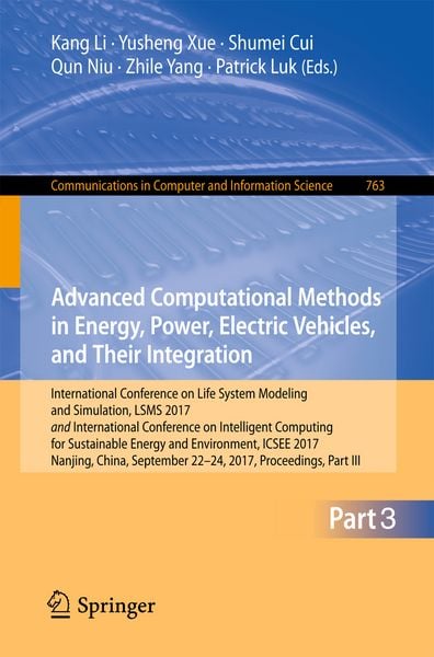 Produktbild: Advanced Computational Methods in Energy, Power, Electric Vehicles, and Their Integration