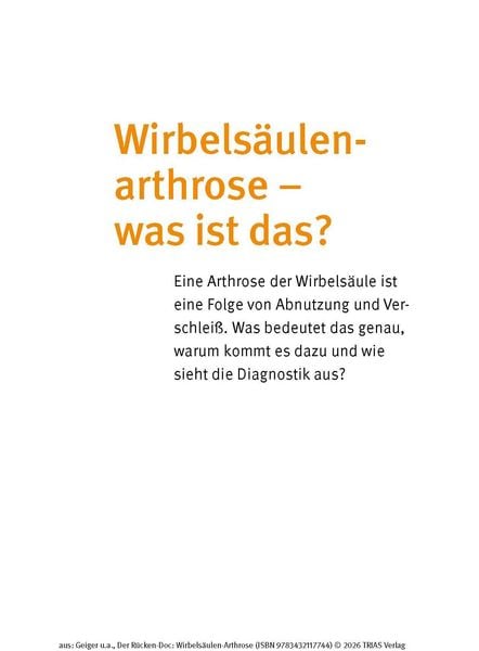 Produktbild: Der R&uuml;cken-Doc: Wirbels&auml;ulen-Arthrose