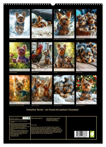 Produktbild: Yorkshire Terrier - ein Hund mit starkem Charakter (hochwertiger Premium Wandkalender 2026 DIN A2 hoch), Kunstdruck in Hochglanz