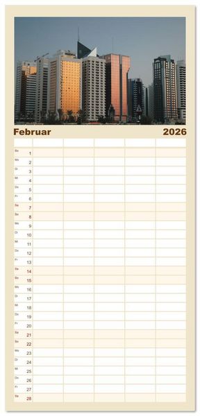 Produktbild: Familienplaner 2026 - Abu Dhabi, eine Stadt der Zukunft. mit 5 Spalten (Wandkalender, 21 x 45 cm) CALVENDO