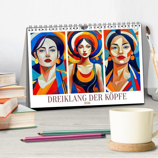 Produktbild: Dreiklang der K&ouml;pfe (Tischkalender 2026 DIN A5 quer), CALVENDO Monatskalender