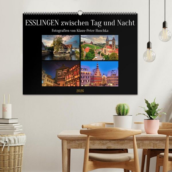 Produktbild: Esslingen zwischen Tag und Nacht (Wandkalender 2026 DIN A2 quer), CALVENDO Monatskalender