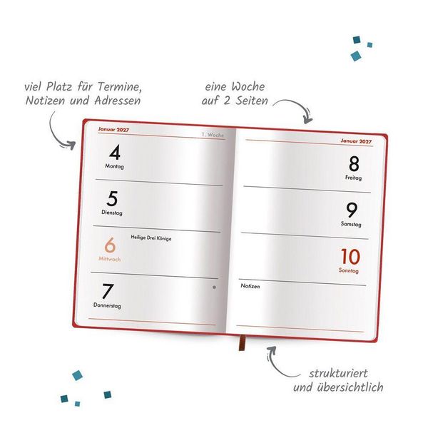 Produktbild: TR&Ouml;TSCH - Taschenkalender A7 Soft Touch Herzchen 2027