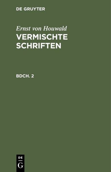 Produktbild: Vermischte Schriften. Bdch. 2