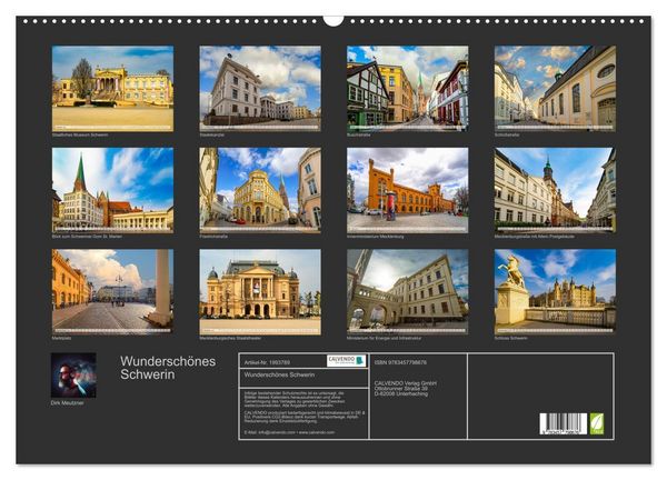 Produktbild: Wundersch&ouml;nes Schwerin (Wandkalender 2026 DIN A2 quer), CALVENDO Monatskalender