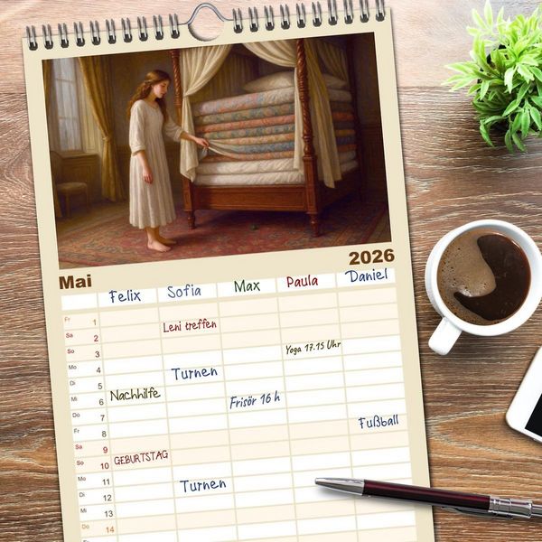 Produktbild: Familienplaner 2026 - Hans Christian Andersen. Sein Leben, seine Werke mit 5 Spalten (Wandkalender, 21 x 45 cm) CALVENDO