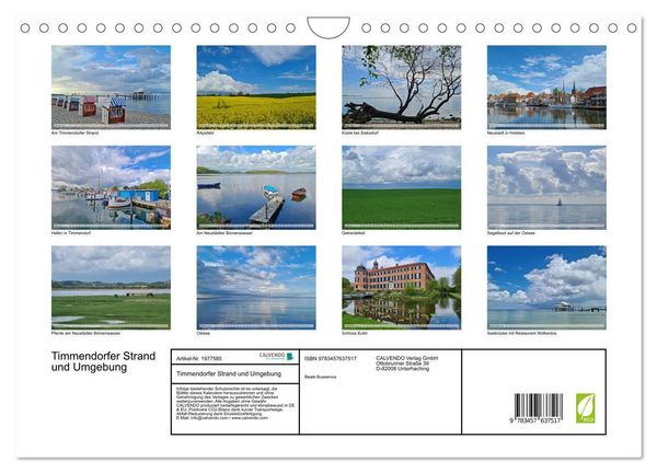 Produktbild: Timmendorfer Strand und Umgebung (Wandkalender 2026 DIN A4 quer), CALVENDO Monatskalender