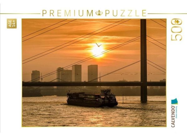 CALVENDO Puzzle Der Rhein in der Abendsonne | 500 Teile Lege-Größe 48 × 36 cm Foto-Puzzle für Erwachsene