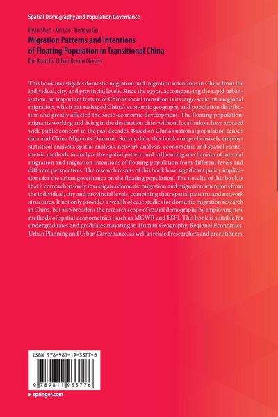 Produktbild: Migration Patterns and Intentions of Floating Population in Transitional China