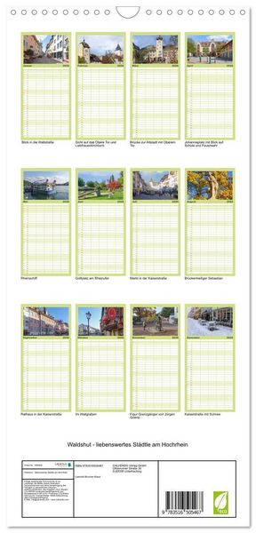 Produktbild: Familienplaner 2026 - Waldshut - liebenswertes St&auml;dtle am Hochrhein mit 5 Spalten (Wandkalender, 21 x 45 cm) CALVENDO