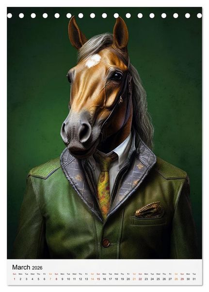 Produktbild: Stylish Horses (Desk Calendar 2026 DIN A5 portrait), CALVENDO 12 Month DeskCalendar