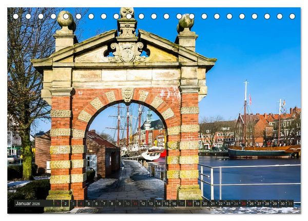 Produktbild: EMDEN maritime Seehafenstadt (Tischkalender 2026 DIN A5 quer), CALVENDO Monatskalender