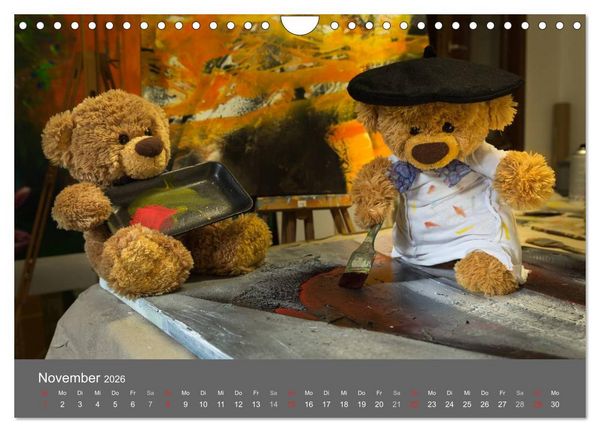 Produktbild: Travelling Teddy 2026 (Wandkalender 2026 DIN A4 quer), CALVENDO Monatskalender