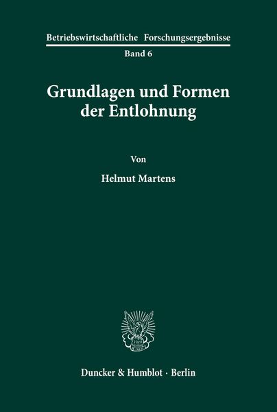 Produktbild: Grundlagen und Formen der Entlohnung.