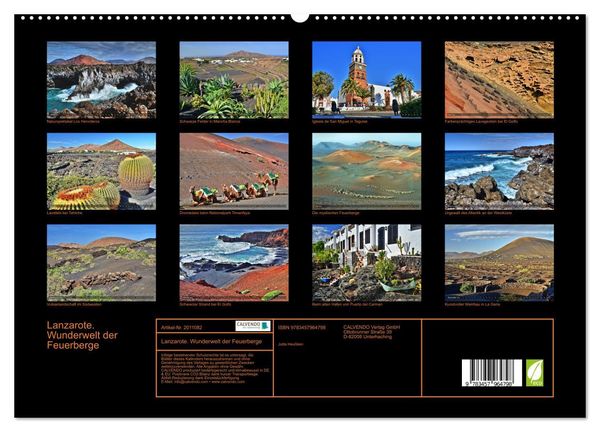 Produktbild: Lanzarote. Wunderwelt der Feuerberge (hochwertiger Premium Wandkalender 2026 DIN A2 quer), Kunstdruck in Hochglanz