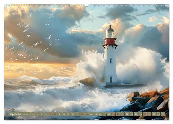 Produktbild: Sturmwarnung an der K&uuml;ste (hochwertiger Premium Wandkalender 2026 DIN A2 quer), Kunstdruck in Hochglanz
