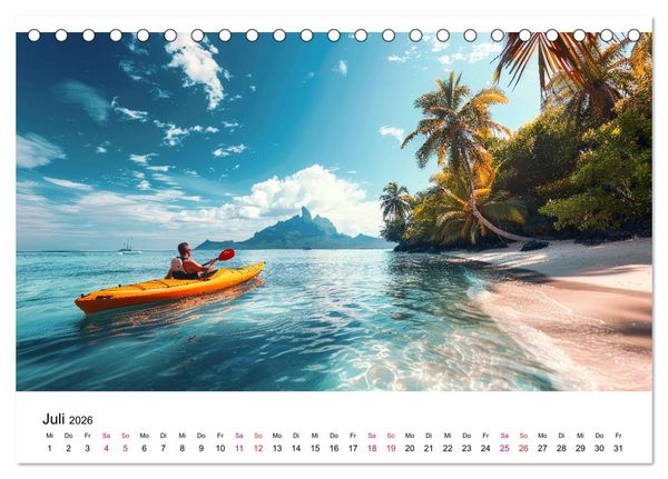 Produktbild: Kajak Erlebnisse (Tischkalender 2026 DIN A5 quer), CALVENDO Monatskalender
