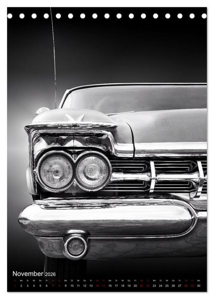 Produktbild: Amerikanische Autos aus den Jahren 1957 bis 1976 Frontansichten (Tischkalender 2026 DIN A5 hoch), CALVENDO Monatskalender