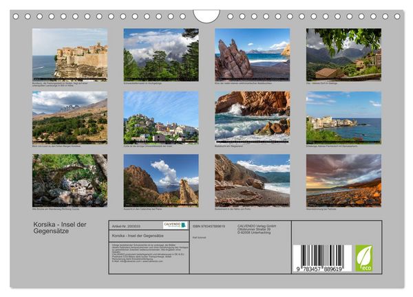 Produktbild: Korsika - Insel der Gegens&auml;tze (Wandkalender 2026 DIN A4 quer), CALVENDO Monatskalender