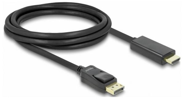 Produktbild: Delock DisplayPort / HDMI Anschlusskabel DisplayPort Stecker, HDMI-A Stecker 2m Schwarz 82587 dreifach geschirmt, vergoldete