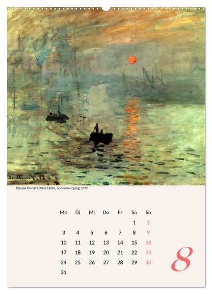 Produktbild: Claude Monet Impressionen 2026 (hochwertiger Premium Wandkalender 2026 DIN A2 hoch), Kunstdruck in Hochglanz