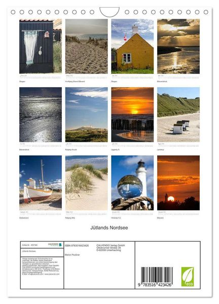 Produktbild: J&uuml;tlands Nordsee (Wandkalender 2026 DIN A4 hoch), CALVENDO Monatskalender
