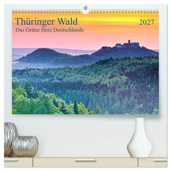 Produktbild: Th&uuml;ringer Wald Das Gr&uuml;ne Herz Deutschlands (hochwertiger Premium Wandkalender 2027 DIN A2 quer), Kunstdruck in Hochglanz