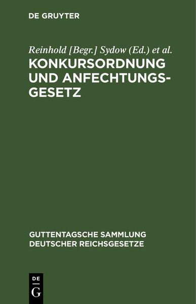 Produktbild: Konkursordnung und Anfechtungsgesetz