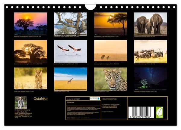 Produktbild: Ostafrika (Wandkalender 2027 DIN A4 quer), CALVENDO Monatskalender