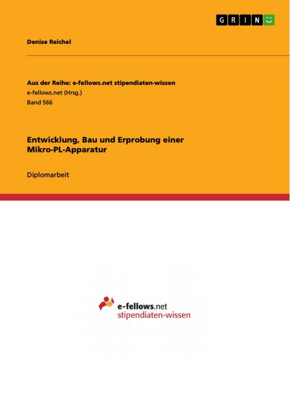 Produktbild: Entwicklung, Bau und Erprobung einer Mikro-PL-Apparatur