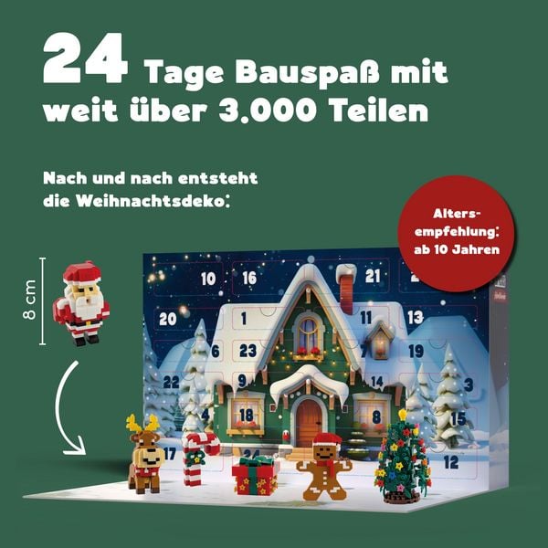 Produktbild: TOPP Bricks Adventskalender &ndash; 24 weihnachtliche Sets aus Mini-Klemmbausteinen