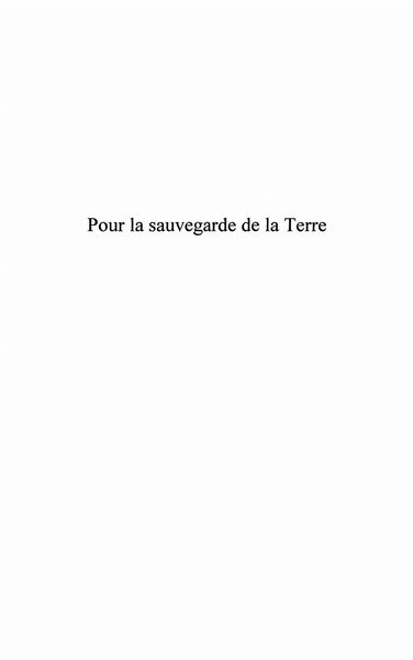 Produktbild: Pour la sauvegarde de la terre - chroniques d'une invitation
