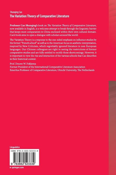 Produktbild: The Variation Theory of Comparative Literature