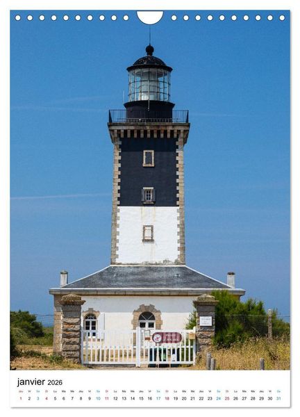 Produktbild: Phares Bretons Gardiens de la c&ocirc;te bretonne (Calendrier mural 2026 DIN A4 horizontal), CALVENDO calendrier mensuel
