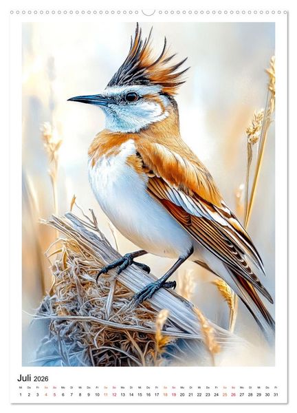 Produktbild: V&ouml;gel - gefiederte Freunde in unserem Garten (hochwertiger Premium Wandkalender 2026 DIN A2 hoch), Kunstdruck in Hochglanz
