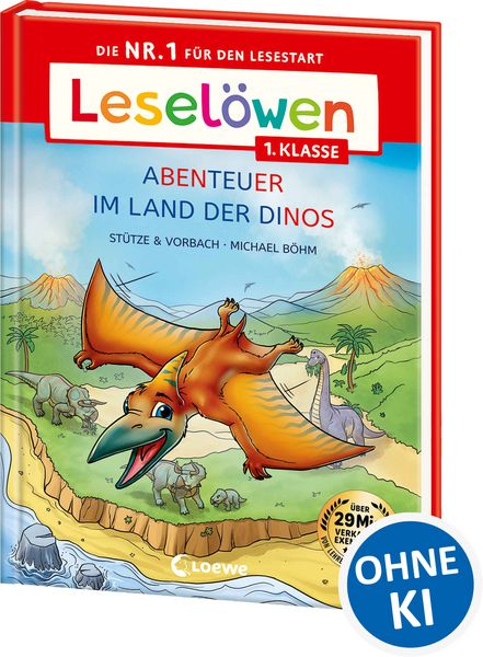 Produktbild: Lesel&ouml;wen 1. Klasse - Abenteuer im Land der Dinos (Gro&szlig;buchstabenausgabe)