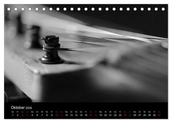 Produktbild: Regelwerke - Details alter E-Gitarren (Tischkalender 2026 DIN A5 quer), CALVENDO Monatskalender