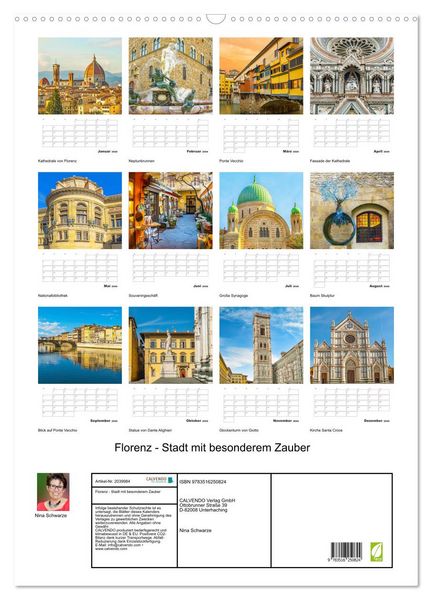Produktbild: Florenz - Stadt mit besonderem Zauber (Wandkalender 2026 DIN A2 hoch), CALVENDO Monatskalender
