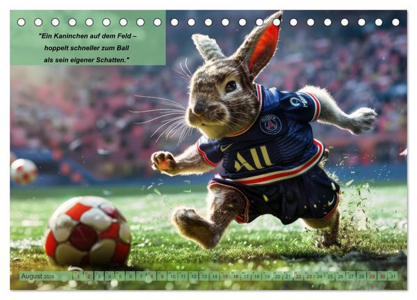 Produktbild: Der tierisch lustige Fu&szlig;ballkalender (Tischkalender 2026 DIN A5 quer), CALVENDO Monatskalender