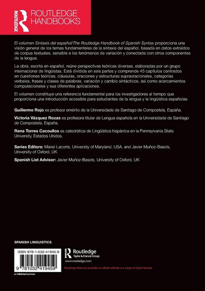 Produktbild: Sintaxis del espa&ntilde;ol / The Routledge Handbook of Spanish Syntax